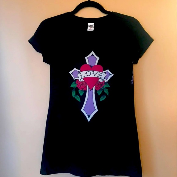 Ed Hardy Tops - VINTAGE Ed Hardy Love Cross Tunic
